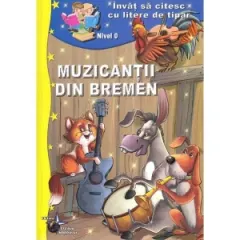 Coperta cărții Invat sa citesc cu litere de tipar. Muzicantii din Bremen