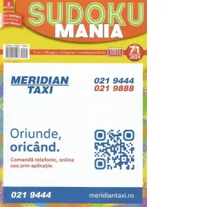 Coperta cărții Sudoku mania. Numarul 71/2024