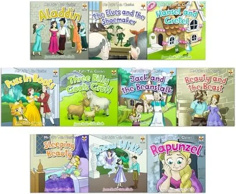 Coperta cărții My FairyTale Classic 10 Picture Books Collection ( Aladdin, Beauty and Beast, Puss In Boots, Jack and The Beanstalk, Hansel and Gretel)