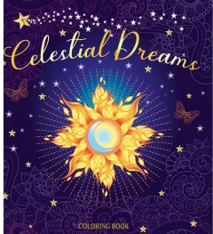 Coperta cărții Celestial Dreams Coloring Book by Page Publications (2024, Trade Paperback)
