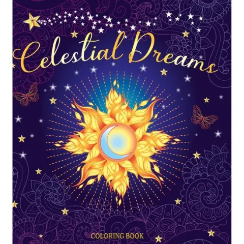 Coperta cărții Celestial Dreams Coloring Book by Page Publications (2024, Trade Paperback)
