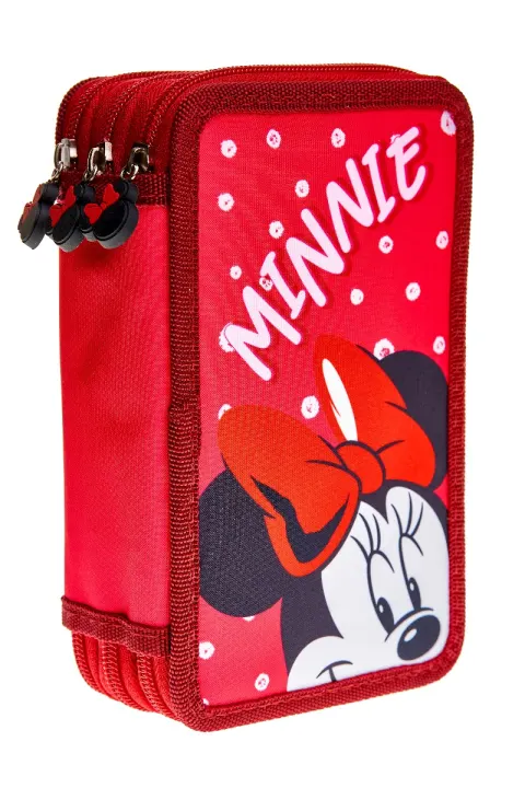 Coperta cărții Penar cu 3 fermoare, echipat, 39 piese, Minnie Mouse