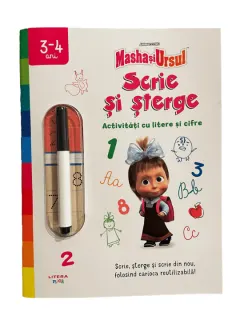 Coperta cărții Masha si Ursul. Scrie si sterge. Activitati cu litere si cifre