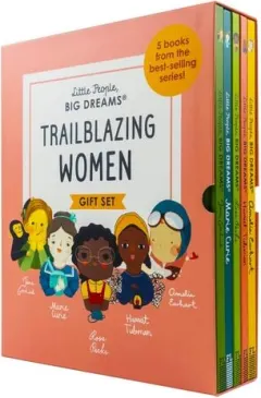 Coperta cărții Little People, Big Dreams Trailblazing Women Collection 5 Books Box Gift Set (Amelia Earhart,Harriet Tubman,Rosa Parks,Marie Curie & Jane Goodall)