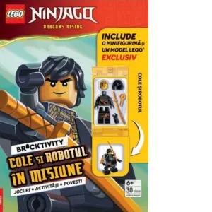 Coperta cărții LEGO Bricktivity Ninjago. Cole si Robotul in misiune
