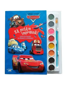 Coperta cărții Disney. Mașini. Să pictăm împreună! Carte de colorat cu pensulă și acuarele