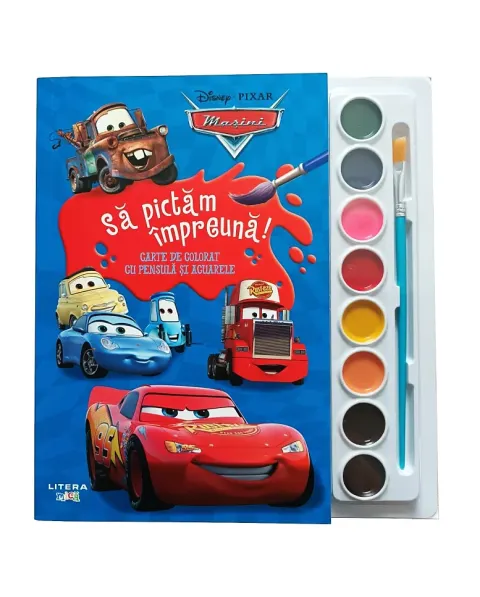 Coperta cărții Disney. Mașini. Să pictăm împreună! Carte de colorat cu pensulă și acuarele