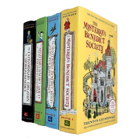 Coperta cărții The Mysterious Benedict Society Series 4 Books Collection Set, Trenton Lee Stewart