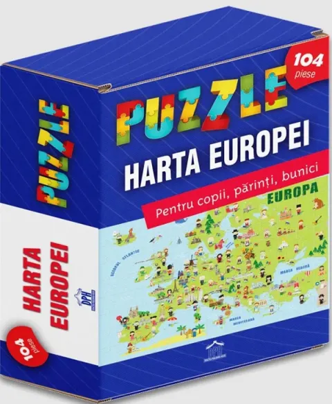 Coperta cărții Harta Europei. Puzzle 104 piese