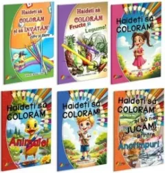 Coperta cărții Pachet Haideti sa coloram! (6 carti)
