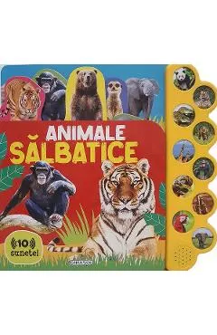 Coperta cărții Animale salbatice. Carte sonora cu 10 sunete