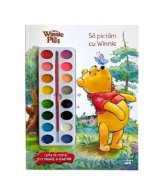 Coperta cărții Disney Winnie de Plus. Sa pictam cu Winnie. Carte de colorat cu pensula si acuarele