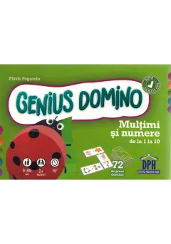Coperta cărții Genius Domino. Multimi si numere de la 1 la 10