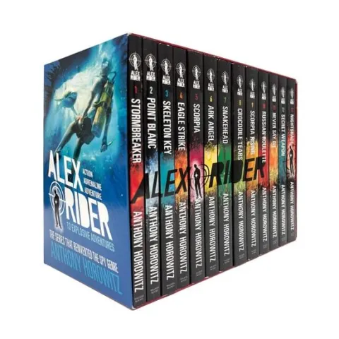 Coperta cărții Alex Rider Series 13 Books Collection Set By Anthony Horowitz: 13 Explosive Adventures