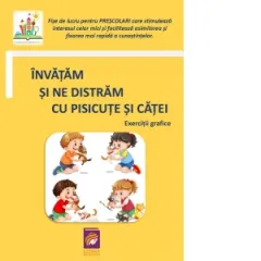 Coperta cărții Invatam si ne distram cu pisicute si catei. Exercitii grafice
