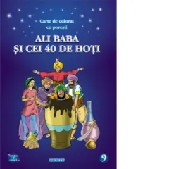 Coperta cărții Ali Baba si cei 40 de hoti - carte de colorat cu povesti (format A4)