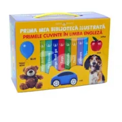Coperta cărții Cutie. Bebe invata. Prima mea biblioteca ilustrata. Primele cuvinte in limba engleza