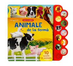 Coperta cărții Bebe invata. Animale de la ferma. Carte cu sunete