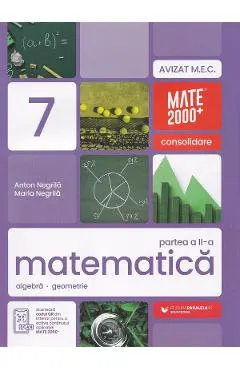 Coperta cărții matematica cls.7 partea a ii-a consolidare ed.2026 - anton negrila