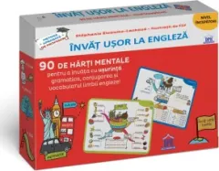 Coperta cărții Invat usor la engleza. 90 de harti mentale - Stephanie Eleaume-Lachaud