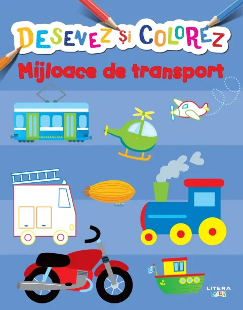 Coperta cărții Desenez si colorez. Mijloace de transport