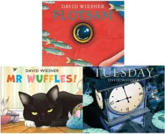 Coperta cărții David Wiesner Series 3 Books Collection Set (Tuesday, Mr Wuffles, Flotsam)