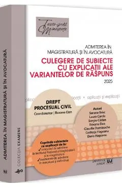 Coperta cărții Admiterea in magistratura si in avocatura. Drept procesual civil Ed.7