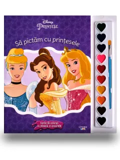 Coperta cărții Disney. Printese. Sa pictam cu printesele. Carte de colorat cu pensula si acuarele