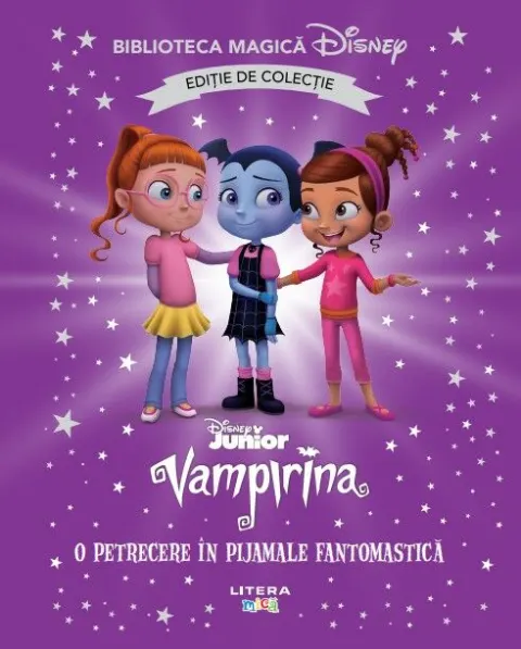Coperta cărții Vampirina. O petrecere in pijamale fantomastica. Disney. Biblioteca magica. Editie de colectie