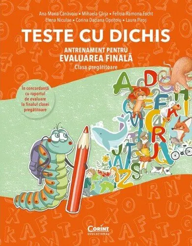 Coperta cărții Teste cu dichis. Antrenament pentru evaluarea finala (clasa pregatitoare)