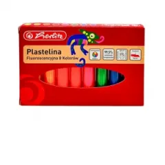 Coperta cărții Plastilina, set 8 culori fluorescente, in cutie de carton