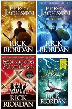 Coperta cărții Rick Riordan Collection 4 Books Set (Percy Jackson and the Greek Gods, Percy Jackson and the Greek Heroes, Demigods & Magicians, Percy Jackson and the Singer of Apollo)