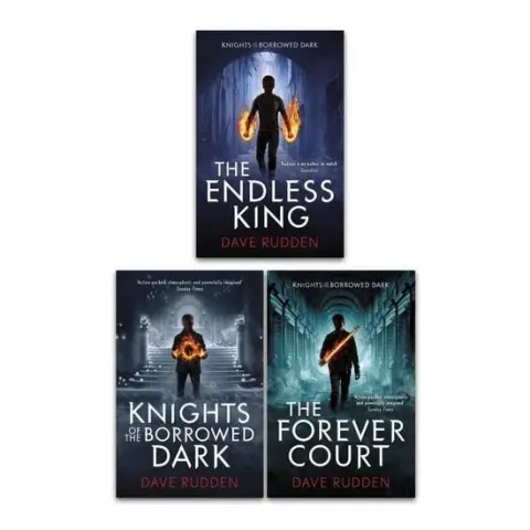 Coperta cărții Knights of the Borrowed Dave Rudden Dark Trilogy 3 Books Collection Set (The Forever Court, Knights of the Borrowed Dark, The Endless King)