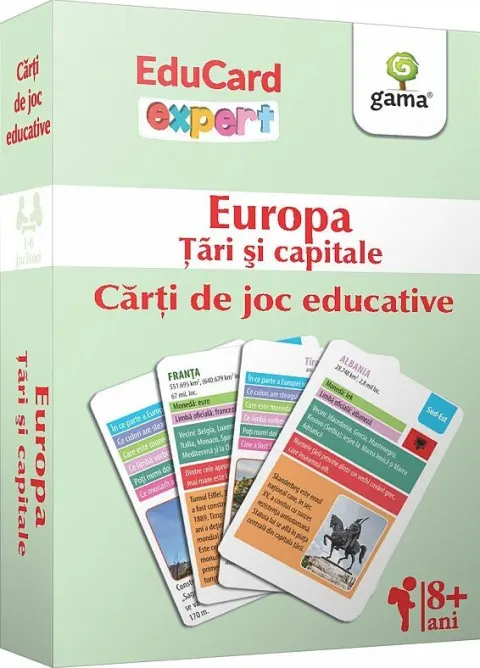 Coperta cărții Europa: Tari si capitale - Carti de joc educative