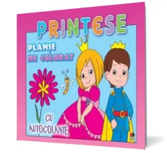 Coperta cărții Planșă de colorat cu autocolante. Prințese