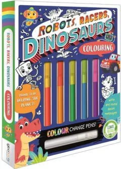 Coperta cărții Robots, Racers, Dinosaurs Colouring