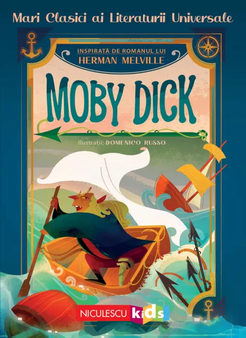 Coperta cărții Moby Dick (Mari clasici ai literaturii universale)