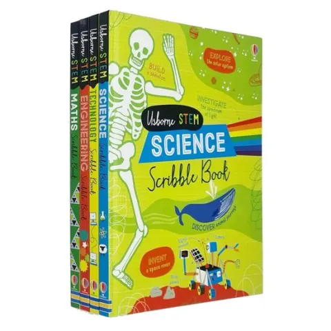 Coperta cărții Usborne Stem Science Scribble Book Series - 4 Books Collection Set
