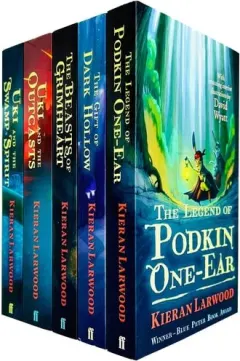 Coperta cărții Longburrow Book Series 5 Books Collection Set par Kieran Larwood (La Légende de Podkin One-Ear, Le Cadeau de Dark Hollow, Les Bêtes de Grimheart, Uki et les Outcasts, Uki et l'Esprit des Marais)