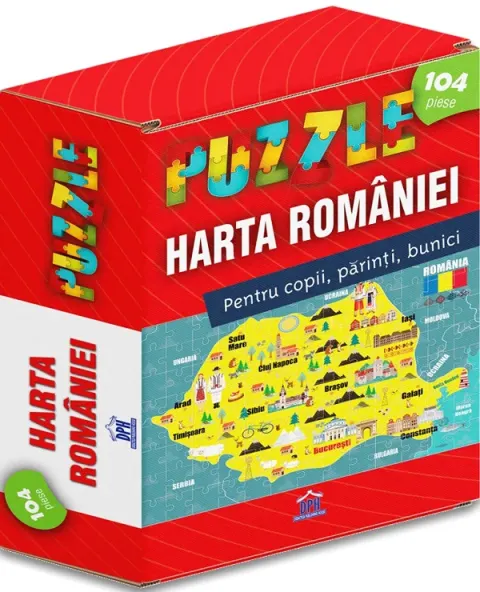 Coperta cărții Harta Romaniei. Puzzle 104 piese