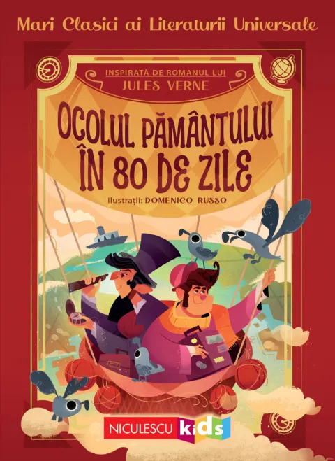 Coperta cărții Ocolul Pământului în 80 de zile (Mari clasici ai literaturii universale)