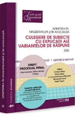 Coperta cărții Admiterea in magistratura si in avocatura. Drept procesual penal Ed.8