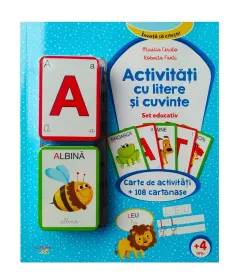 Coperta cărții Activitati cu litere si cuvinte. Set educativ. Carte de activitati + 108 cartonase