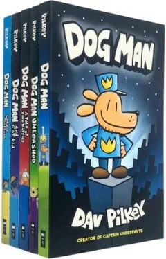 Coperta cărții Dog Man Series 7 Books Collection Set By Dav Pilkey (Dog Man, Unleashed, A Tale of Two Kitties, Dog Man and Cat Kid, Lord of the Fleas, Brawl of the Wild [Hardcover], For Whom the Ball Rolls [Hardcove