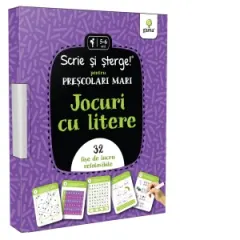 Coperta cărții Scrie si sterge! pentru prescolari mari - Jocuri cu litere. 32 fise de lucru refolosibile