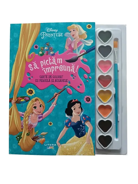 Coperta cărții Disney. Prințese. Să pictăm împreună! Carte de colorat cu pensulă și acuarele