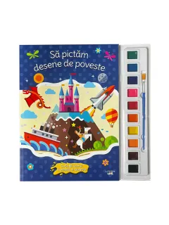 Coperta cărții Sa pictam desene de poveste. Carte de colorat cu pensula si acuarele