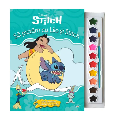 Coperta cărții Disney. Stitch. Sa pictam cu Lilo si Stitch. Carte de colorat cu pensula si acuarele