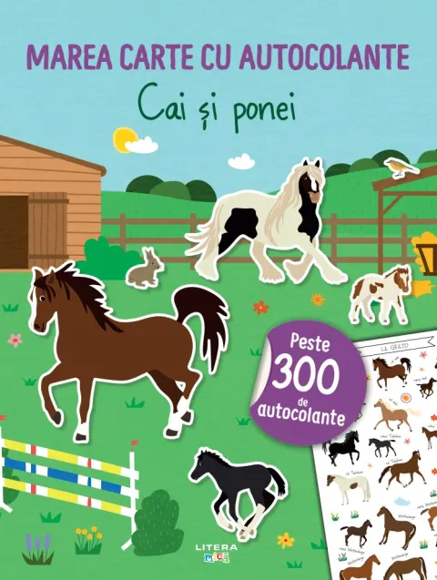Coperta cărții Marea carte cu autocolante. Cai și ponei