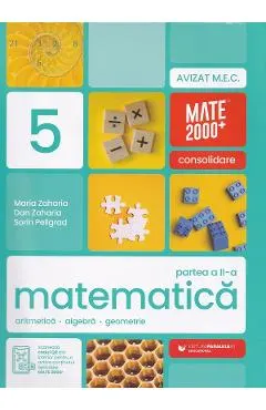 Coperta cărții matematica cls.5 partea a ii-a consolidare ed.2026 - maria zaharia